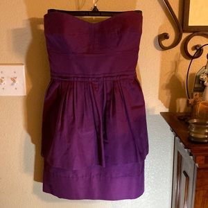 J. Crew eggplant colored cotton & silk mini dress, size P2.
